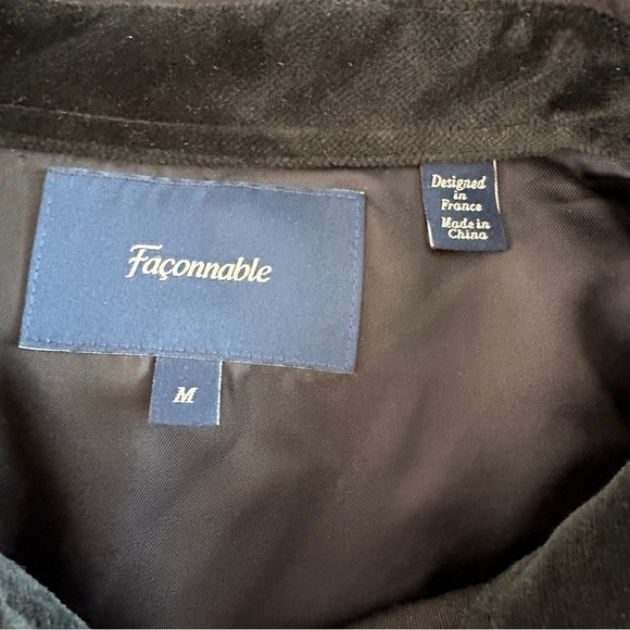 Faconnable Women’s Stretch Wool Shirt Jacket with Velvet Flip Cuffs Black M - Picture 6 of 10